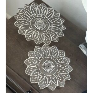 Federal Glass Petal Plate W/ Hole Replacement For Middle & Bottom Of Tiered